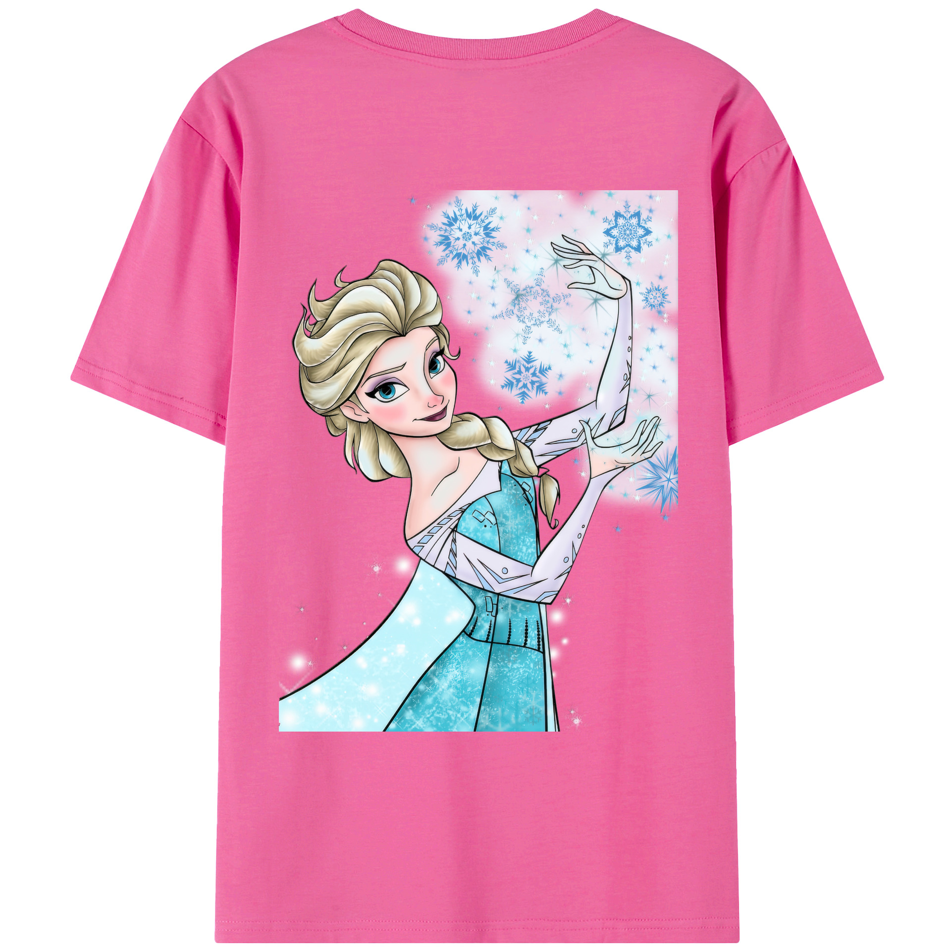 （画像用） アナと雪の女王 アンナ エルサ Frozen Anna Elsa レディース半袖Tシャツ(バックプリント)